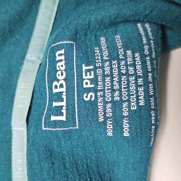 Women's L.L.Bean Green Cozy Mixed-Knit Pullover - Petite Small - Picture 7 of 7
